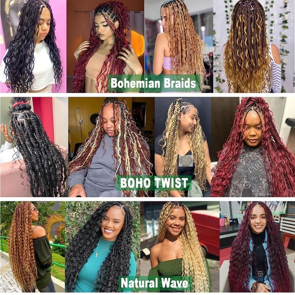 Hair 3 Curly Braiding Hair 6 Pack Curly Crochet Hair Red Ocean Wave